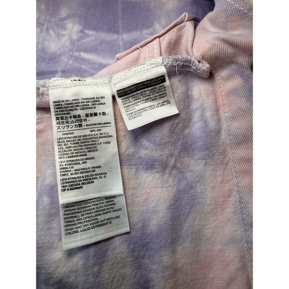 Levi's Denim Ex-Boyfriend Women Trucker Jacket Pink & Purple Tie Dye Size XL - Picture 8 of 9